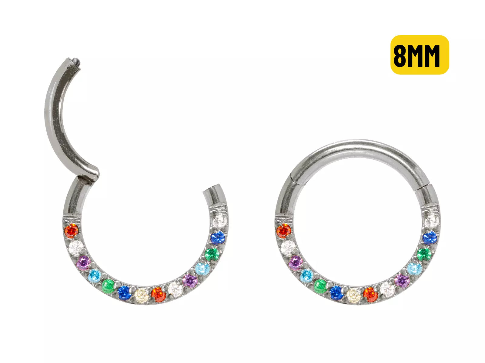 SEGMENTO CLICKER AÇO FRONTAL MULTI COLORS - 8MM