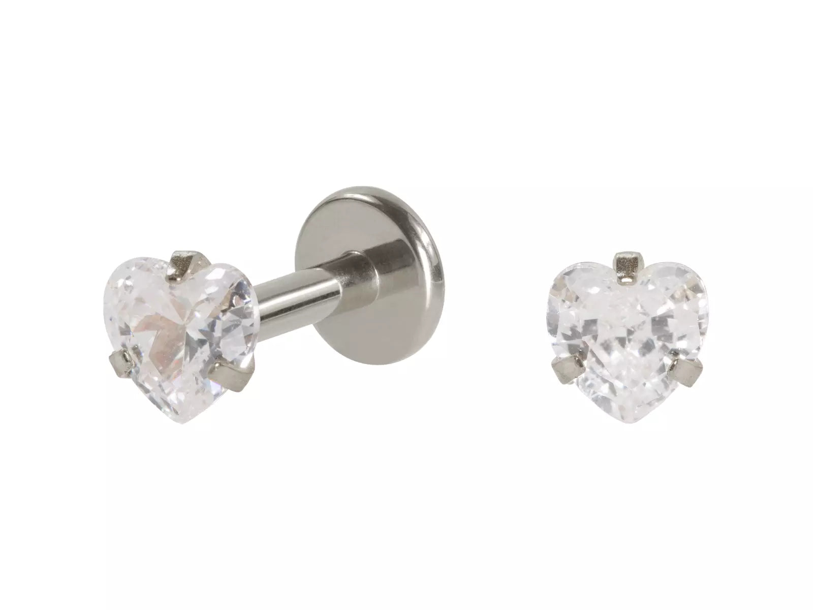 LABRET TITÂNIO R/I CORAÇÃO C/ ZIRCÔNIA