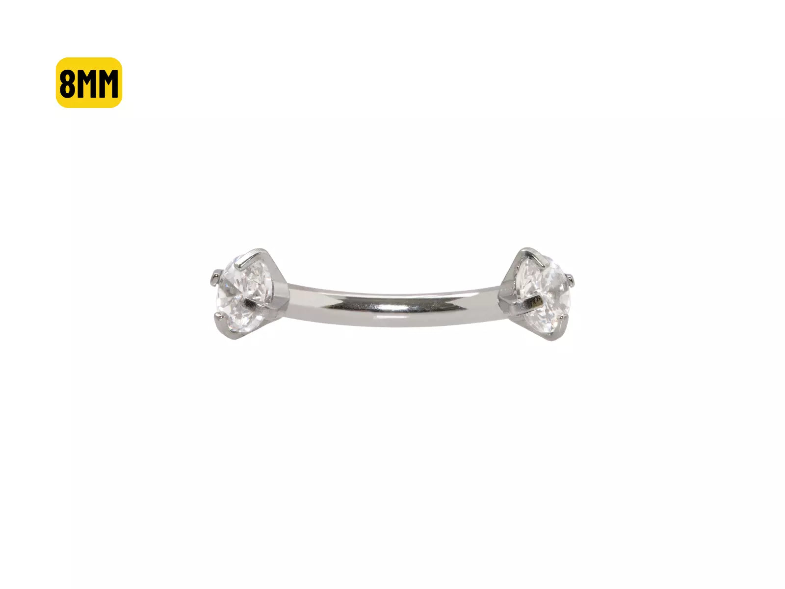 MICRO CURVO AÇO R/I C/ ZIRCÔNIA - 8MM