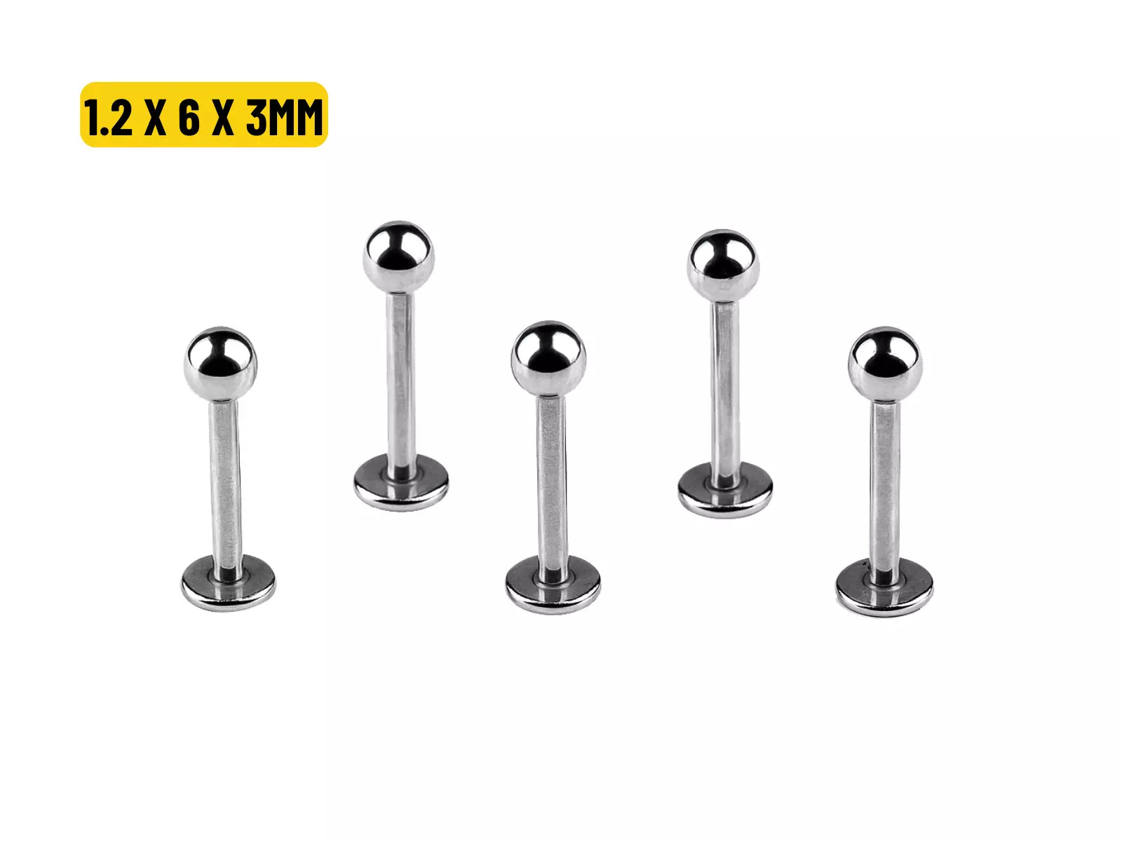 LABRET AÇO - 1.2 X 6 X 3MM