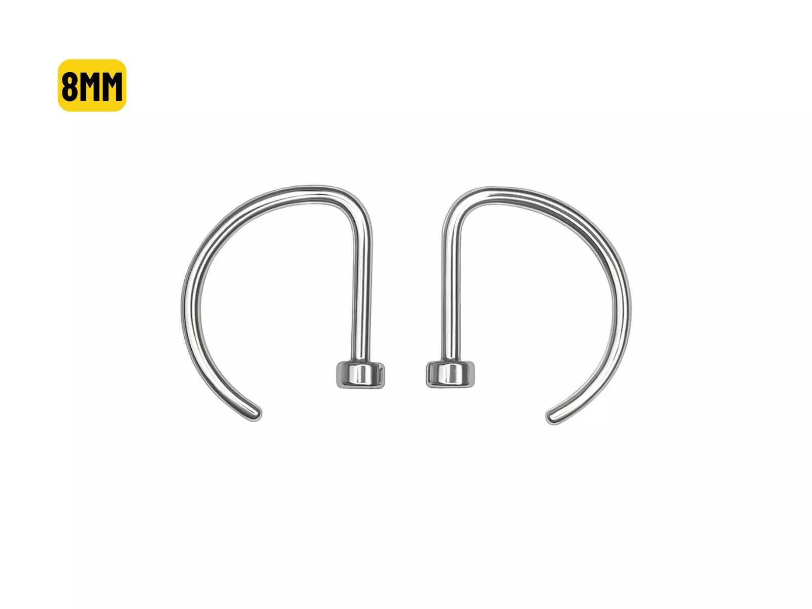 NOSTRIL ARGOLA AÇO OPEN D - 8MM