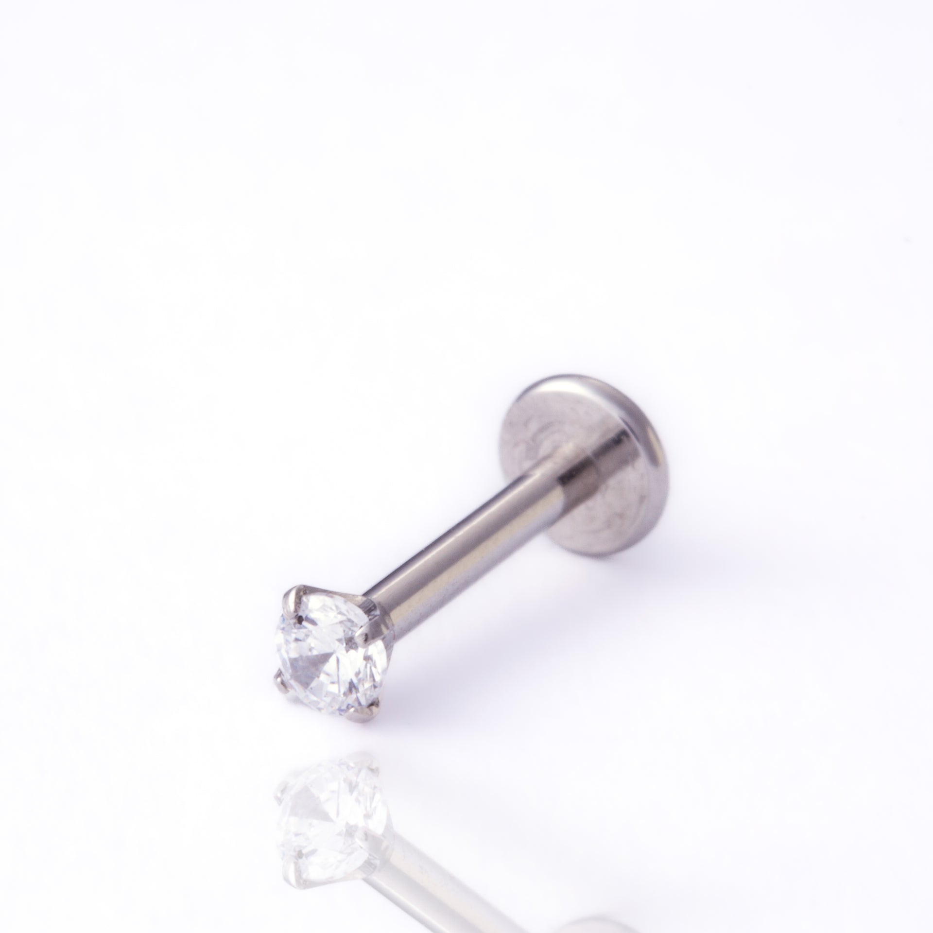 LABRET AÇO R/I C/ ZIRCÔNIA - 1.2 X 8 X 2.5MM