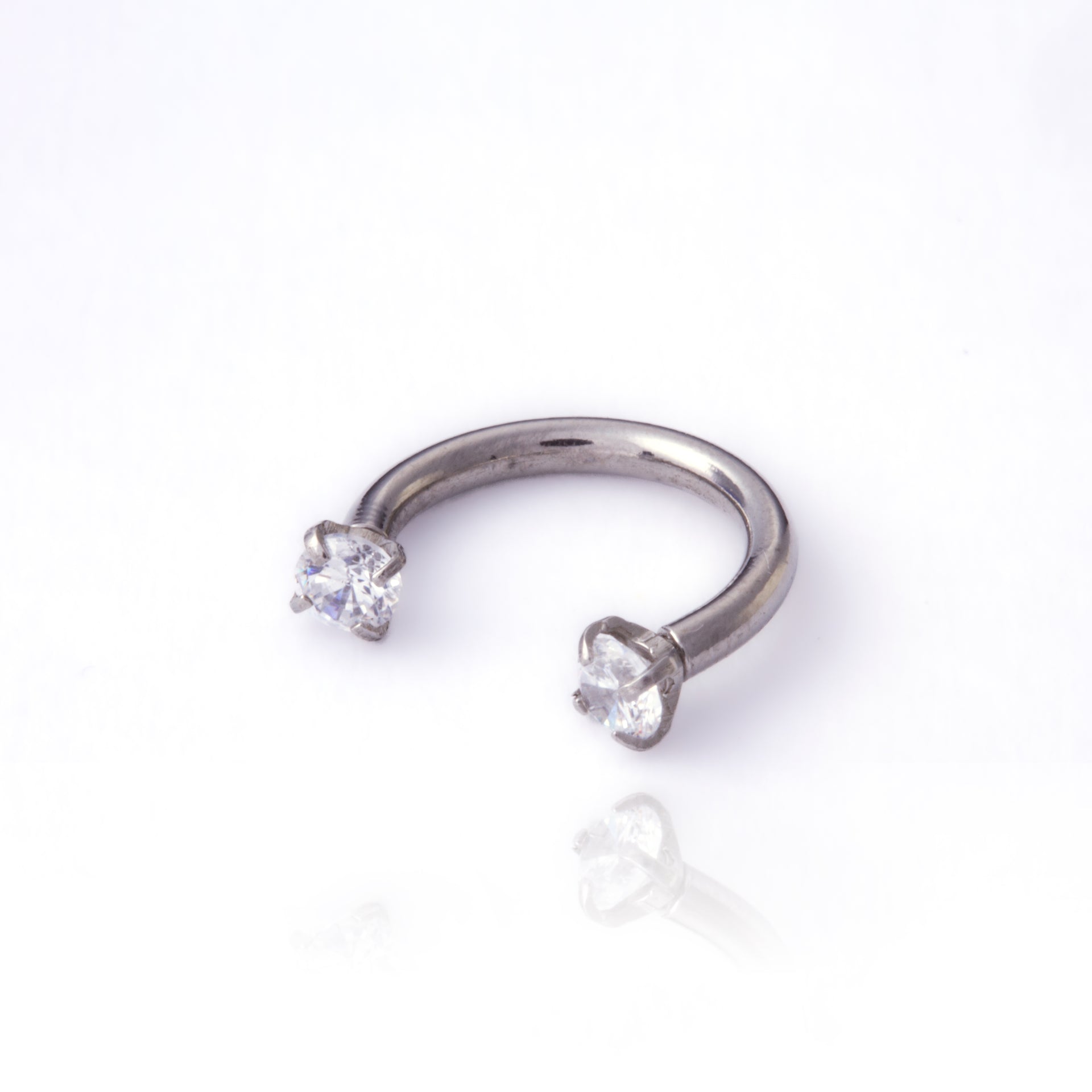 FERRADURA AÇO R/I ZIRCÔNIA - 8MM