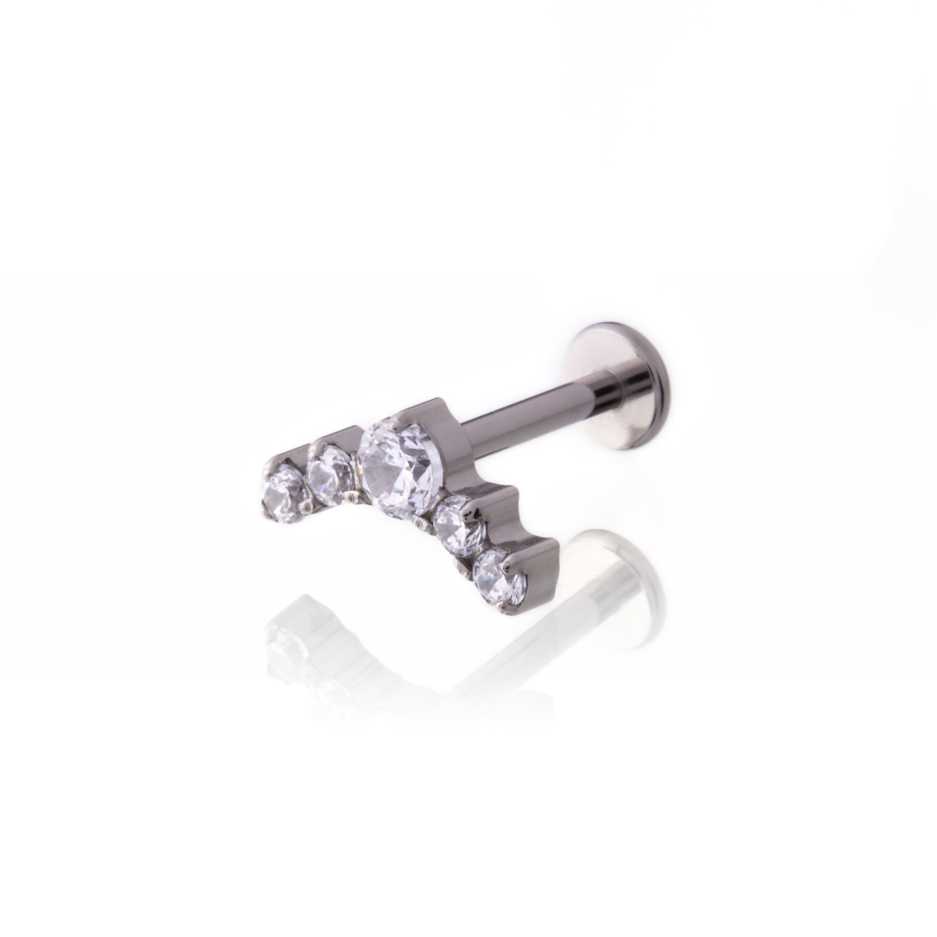 LABRET TITÂNIO R/I CLUSTER 5 PEDRAS MÉDIO