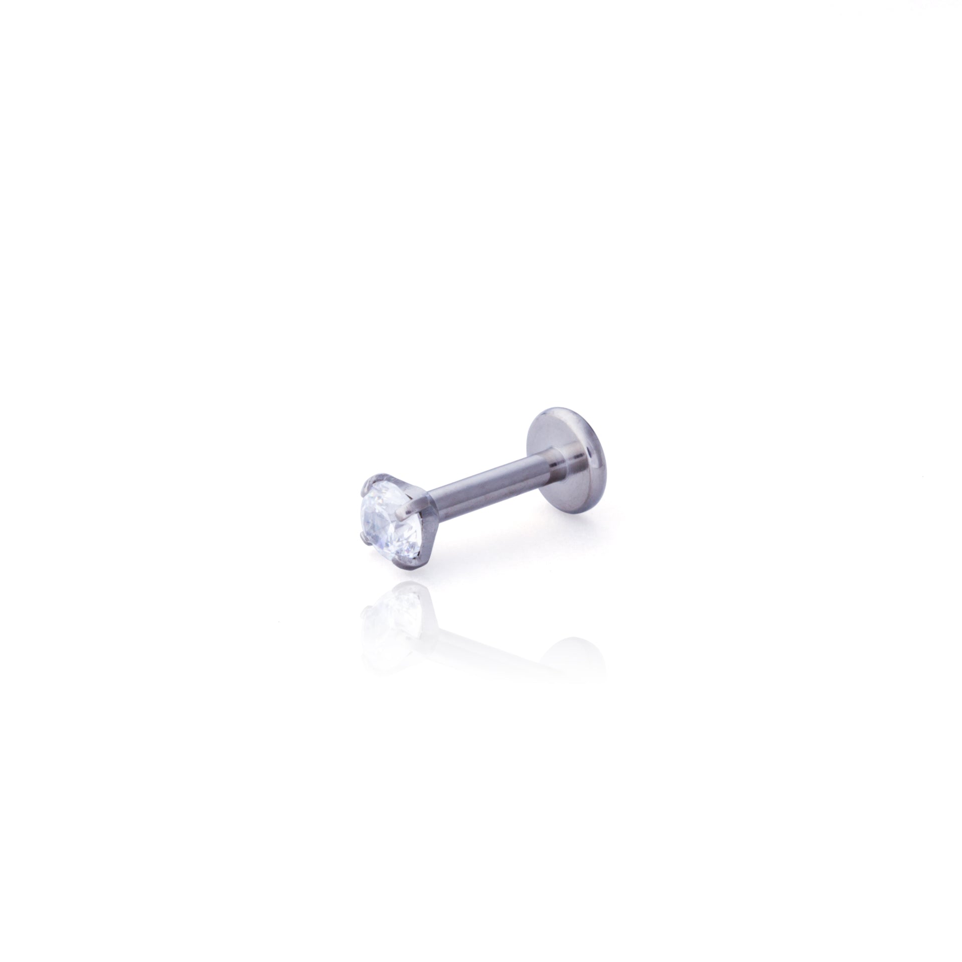 LABRET TITÂNIO R/I C/ ZIRCÔNIA - 1.2 X 6 X 3MM